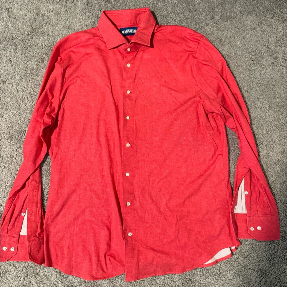 Khakis Red Men's button down Shirt men’s